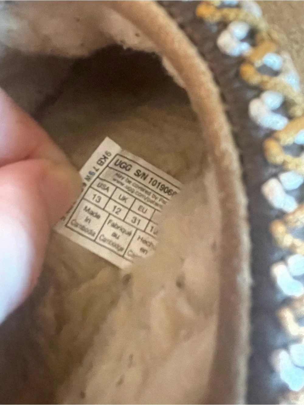 UGG Kids Chestnut Suede Slip-On Slippers with Braided Trim